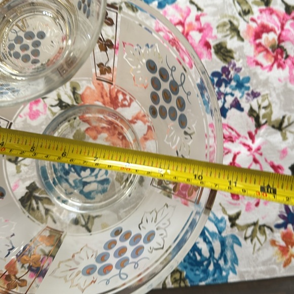 MCM Vintage Glass chip and dip Set with Grapes Design - Picture 5 of 5